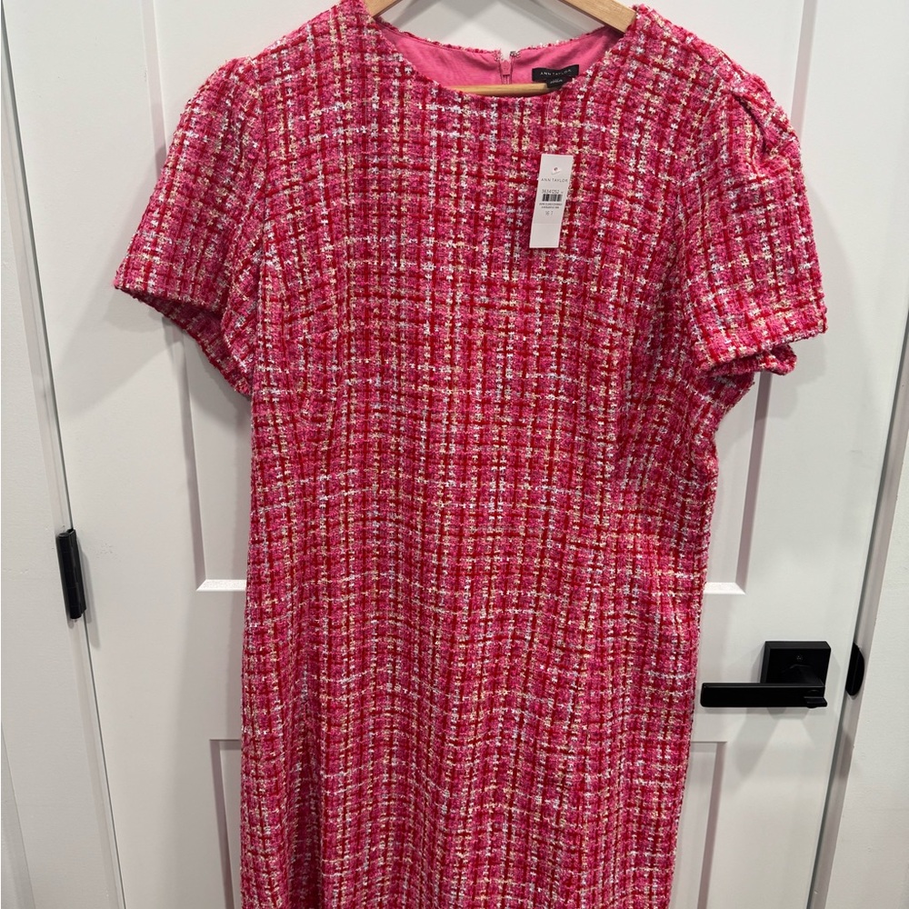 Ann Taylor Pink Tweed Mini Dress